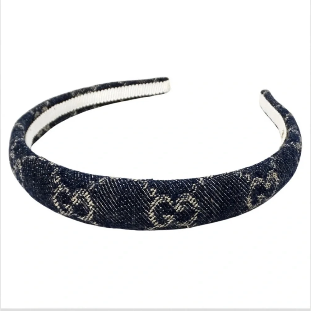 Gucci Blue Denim GG Supreme Monogram Headband